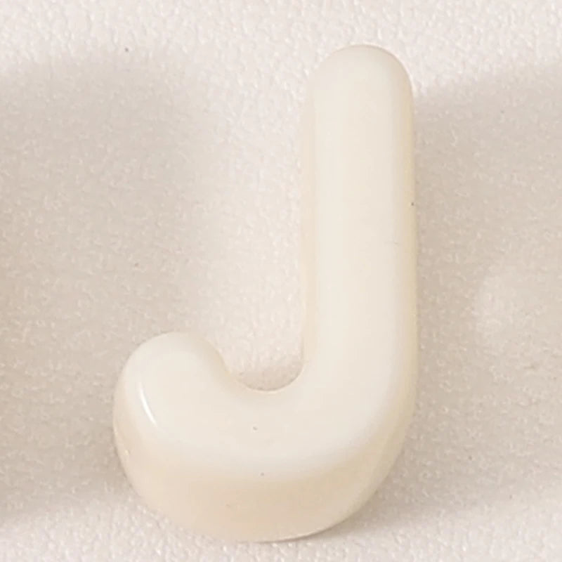 20pcs Beige Acrylic Large Hole Letter Loose Beads DIY Necklace