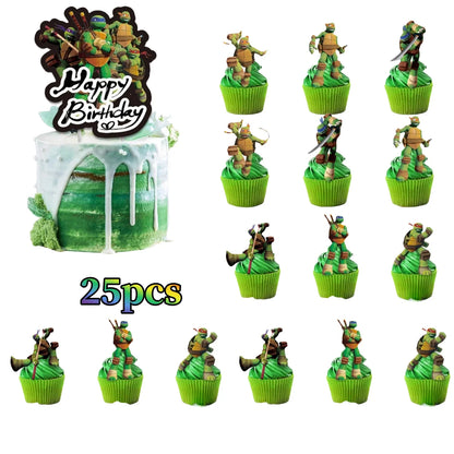 Cartoon Turtles Birthday Party Decorations Tableware Tablecloth Cup Plate Bag Napkins Balloon Baby Shower Turtles Party Favors