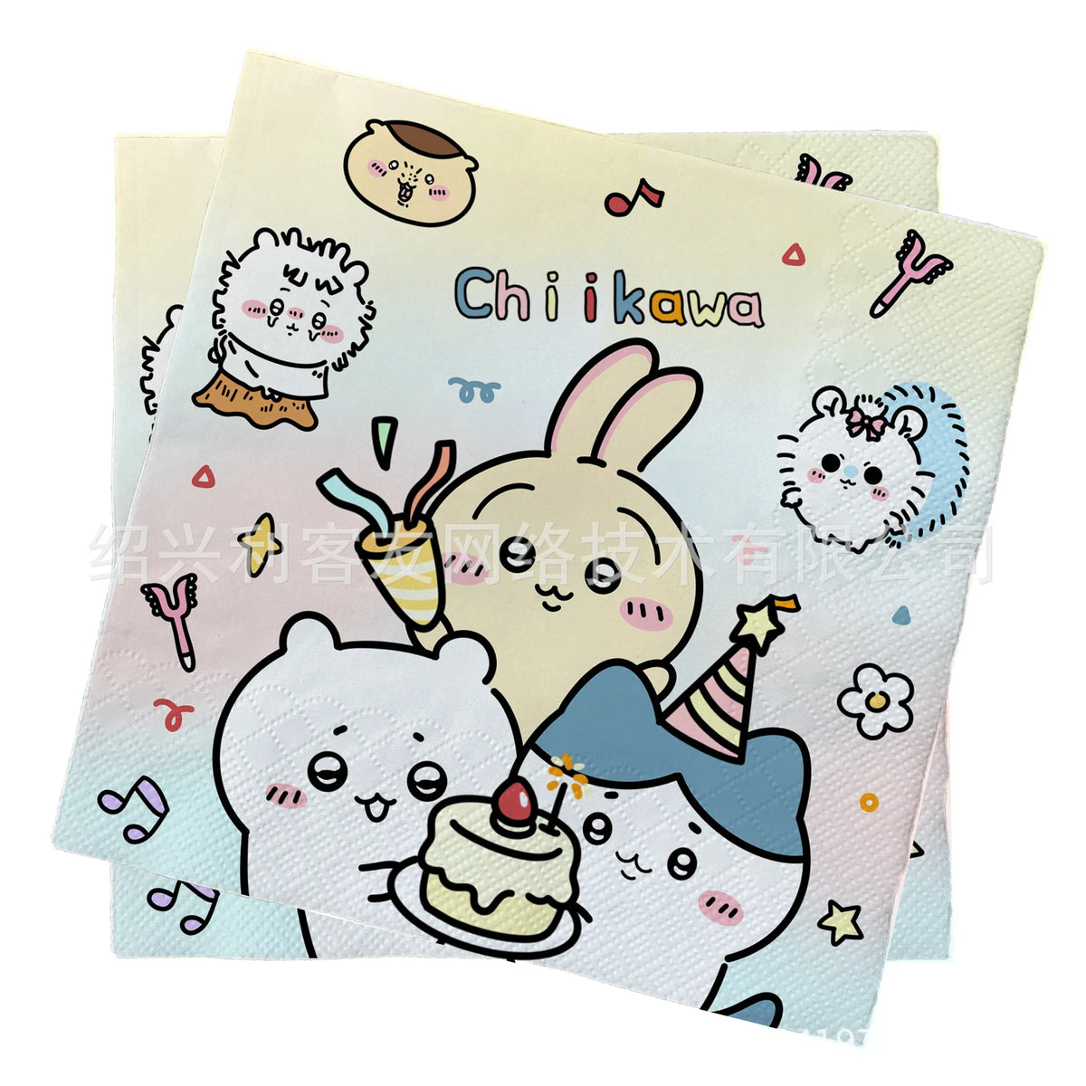 kawaii Chiikawa Birthday Party Disposable tableware Banner Cake Topper Hanging Flag Latex Foil Balloons Birthday Decorations Toy