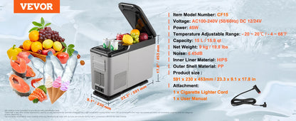 SucceBuy 8L to 75L Car Refrigerator Fridge Portable Icebox Single&Dual Zone w/Blue Tooth Temp Adjustable for Outdoor Camping RV
