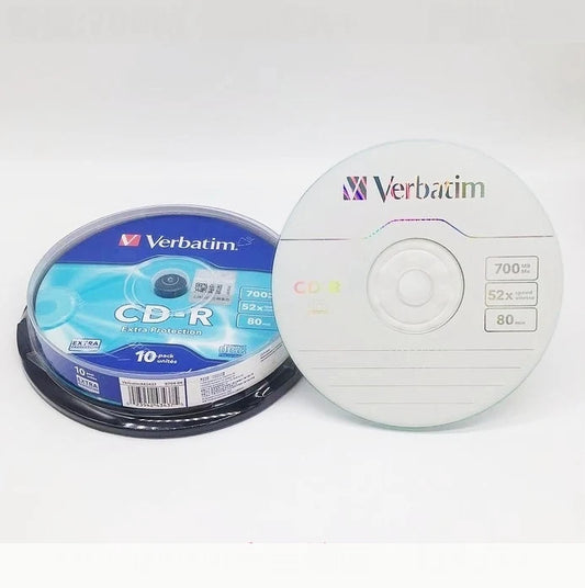 Verbatim CD-R Disc Blank Empty CD Disk CDR Discs 80min 700MB 52X 10Pack