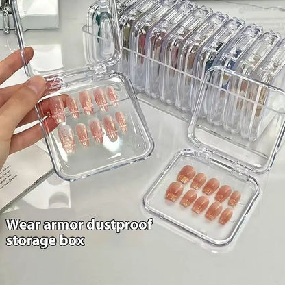 Hot！10/20PCS Press-On Nail Storage Acrylic Boxes Transparent Clear Nail Boxes Jewelry Storage Tool Accessories
