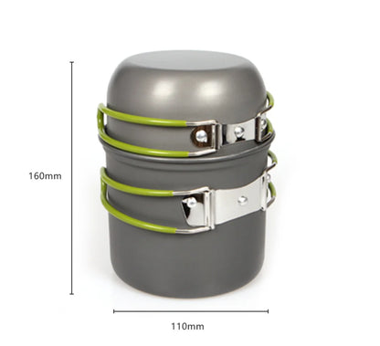 Ultralight Camping Pot Set: Camping Cookware Mess Kit (Outdoor Cooking Tableware) – for Hiking, Trekking, Picnic, Fishing, Mount
