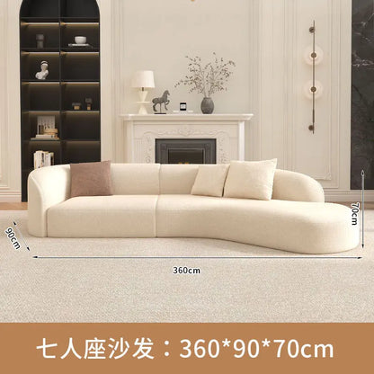 for Nordic Fabric Sofa Living Room Home Light Luxury Curved Large Sofa White Beauty Salon Hotel Lounge Sofa Chair