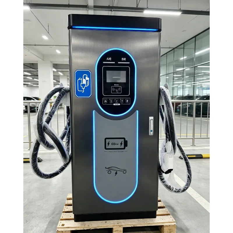 High-Speed 60kW-240kW DC Fast Charging Station, Fast Charging in 30-60 Minutes with CCS, GBT, Chademo, OCPP, and RFID Support