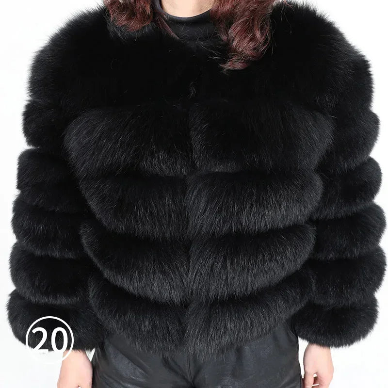 2023 Natural Real Fox Fur Coat Women Winter Warm Luxury Fur Jacket Detachable Long Sleeves Female Vest Furry Coats Outerwear