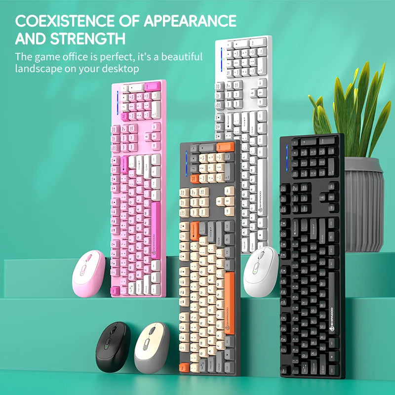 Shipadoo Gaming Wireless Keyboard and Mouse Combo Set,Computer Wireless Laptop Desktop Office Accessories Free Wireless Mouse