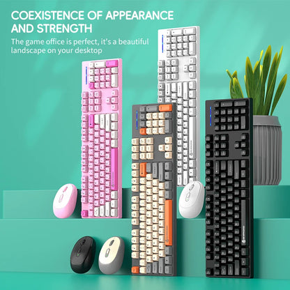 Shipadoo Gaming Wireless Keyboard and Mouse Combo Set,Computer Wireless Laptop Desktop Office Accessories Free Wireless Mouse