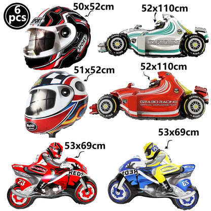 40'' Number Race Car Balloon Racetrack Balloon Truck Bike Wheels Tire Racing Car Theme Party Supplies Boys' Birthday Party Favor