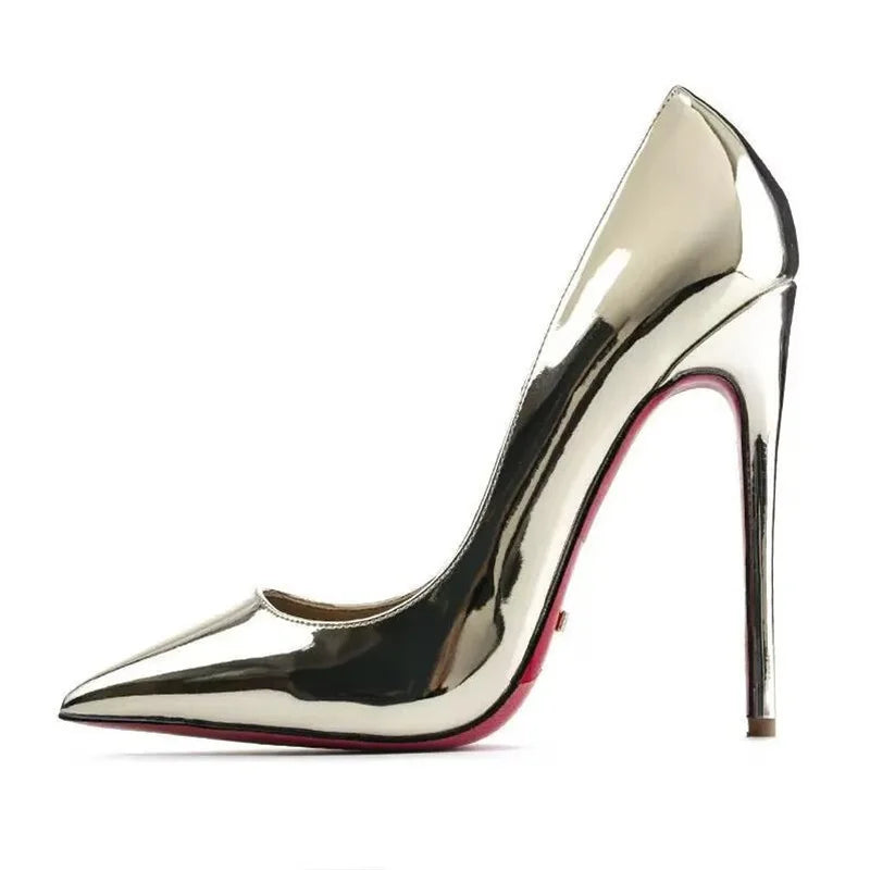 Plus Size 34-44 Sexy Red Shoes Dress Party Wedding High Heels Rubber Bottom Pointed Toe Spring Shallow Women Pumps