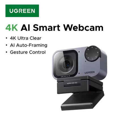 UGREEN FineCam Pro AI Smart PC 4K Webcam Auto Framing PDAF Focu Gesture Control AI Noise-Canceling Mic for Streaming Camera