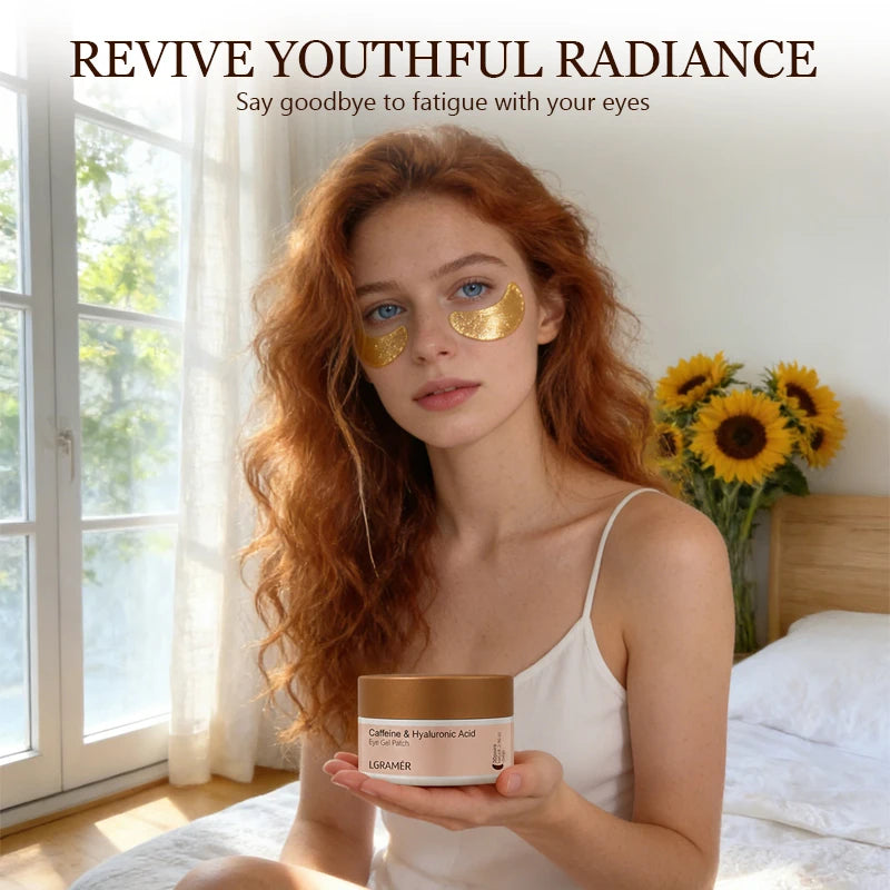 A Box of 60 Caffeine Nicotinamide Radiant Firming Eye Masks, for Face & Eye Releasing, Moisturizing Firming, Alcohol-Free Unisex