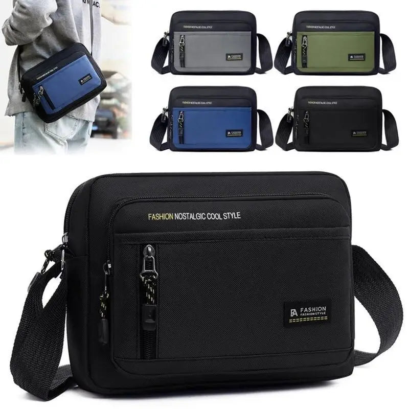 New Ox Cloth Men's Crossbody Bag Multi-Layer Busin Money Bag Mobile Phone Bag Soft Handle Casual Leisure Oulder Bag