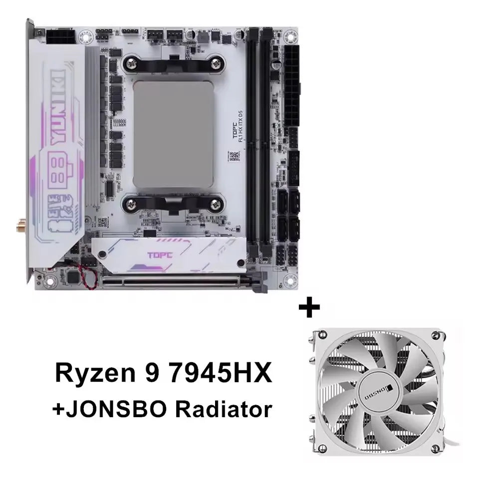 Topton 4-Bay NAS Gaming Motherboard AMD Ryzen 9 8945HX R7 7745HX 2*M.2 NVMe 4*SATA PCIe4.0X16 2.5G LAN WiFi6E Mini ITX Mainboard