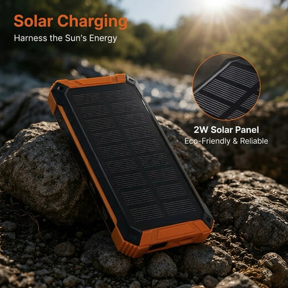 50000mAh Solar Power Bank Fast Charging Portable Charger with Built-in Cables Wireless Outdoor Battery Pack
