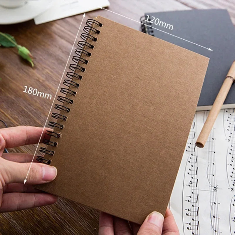 STONEGO 100-Page Kraft Paper Sketchbook - Soft Cover, Wire Bound, Unlined, Perfect for Sketching, Writing & Note