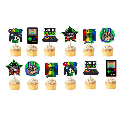 GamePad Cake Topper Happy Birthday Wedding Game on Kids Boys Party Baby Shower Cupcake Toppers Decoration Baking Supplies DIY