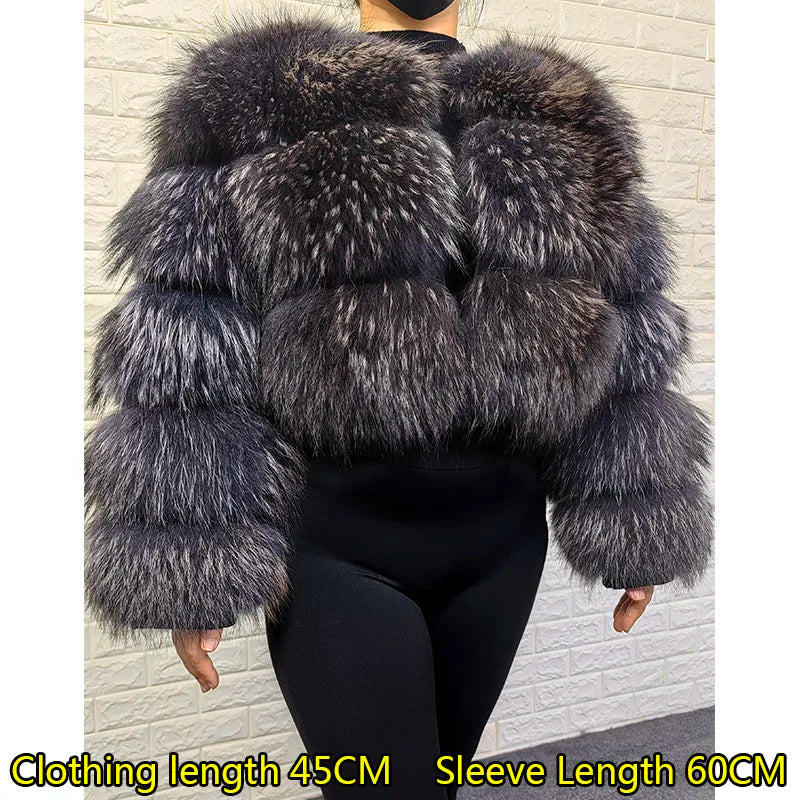 2026 Maomaokong Super Hot Winter Women Luxury Thick Real Raccoon Fur Coat Natural Fox Fur Jacket Plus Size Jackets Female Vest