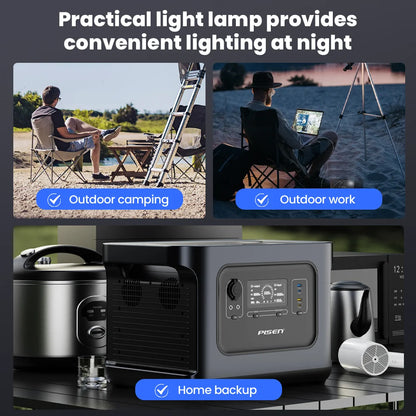PISEN 2000W  (4200W Peak) Outdoor Power Station 2150Wh Lifepo4 Portable Solar Generator 110V/120V AC Output Portable Power Station for Outdoor Camping/ RV/ Home Backup Garden Party