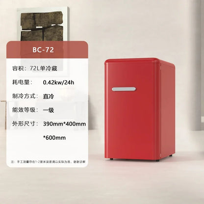 Chigo orange retro single door refrigerator, small medium family kitchen, refrigerator