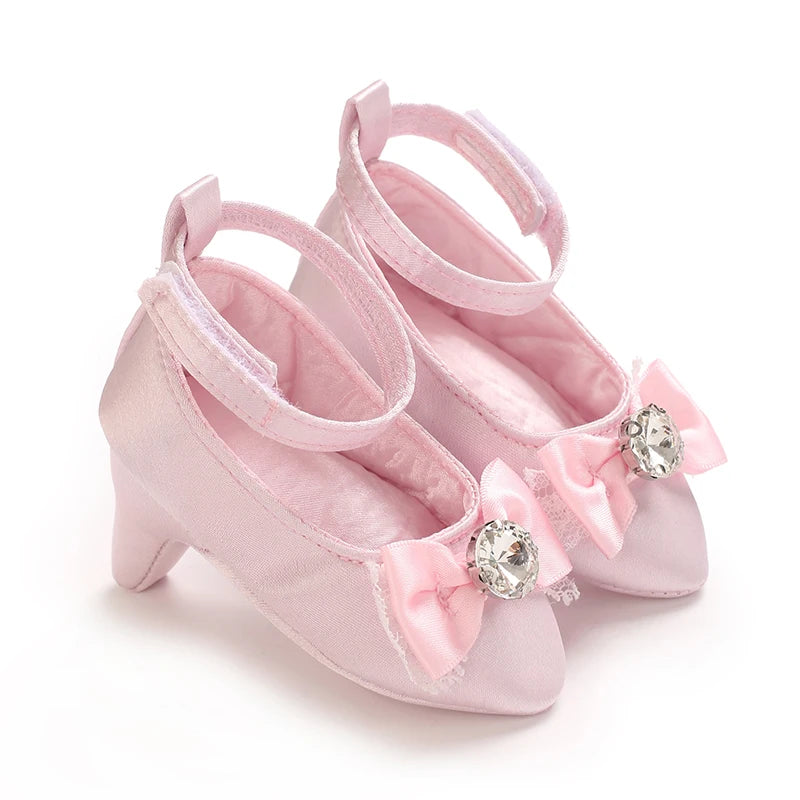 Baby Girls First Princess Heels Party Bow Soft Sole Spring Autumn Toddler Dress Up Shoes