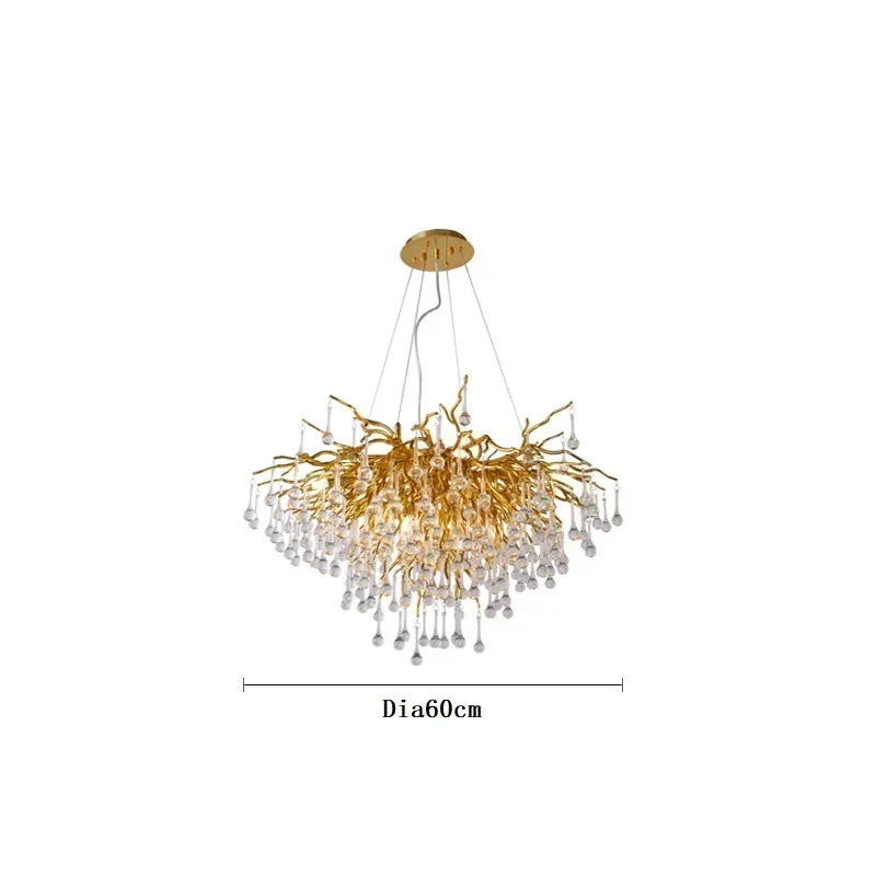 American Luxury Crystal Ceiling Chandelier Modern Art Living Dining Bedroom Hanging Lamp Hotel Hall Home Decor Pendant Lights