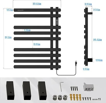 Improving Quality of Life Towel Warmers for Bathroom, Electric Heated Towel Rack, Wall Mounted Waterproof Towel Warmer Rack