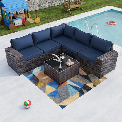 12 Piece Patio Furniture Set, Outdoor Wicker Sectional Sofa, Customized