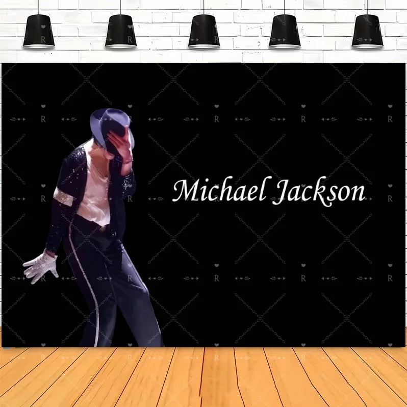 Michael Jacksons Birthday Party Decorations Fans Party Supplies Cake Topper Balloons Background Photo Studio Photography Props