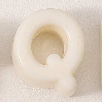 20pcs Beige Acrylic Large Hole Letter Loose Beads DIY Necklace