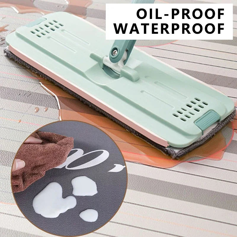 PVC Kitchen Carpet Waterproof Non-Slip Oil-proof Leather Floor Mat Large Size Rug Retro American-Style Home Decor Rugs Alfombra