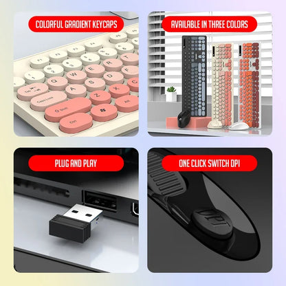 R901 Wireless Keyboard and Mouse Set 2.4GHz Wireless Keyboard with Silent Mouse Set Laptop Keyboard and Mouse Set