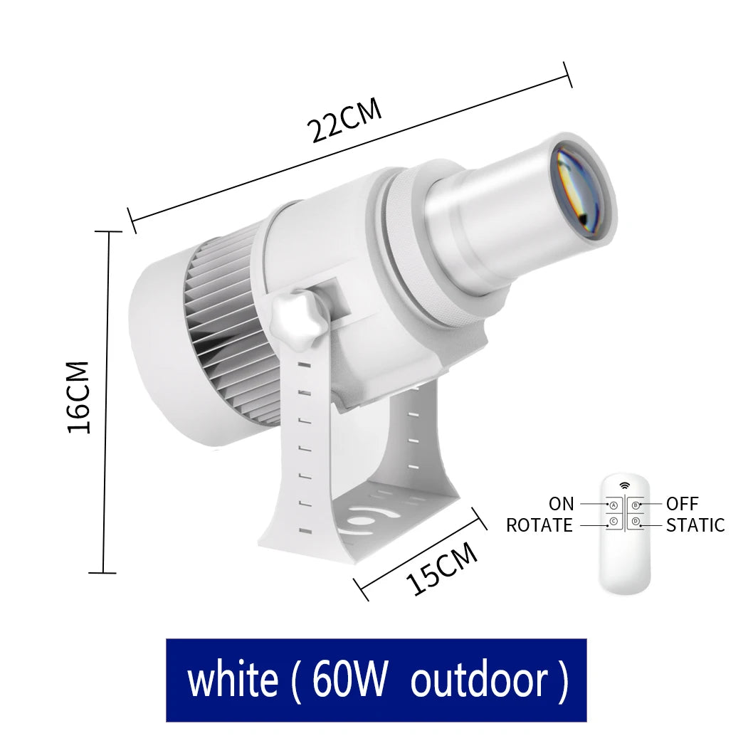 Custom Led HD Gobo Logo Projector Indoor Outdoor Ip67 Waterproof Rotating Advertising Image Projection Light For Floor Wedding