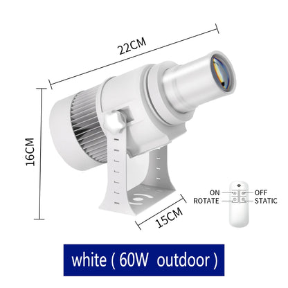 Custom Led HD Gobo Logo Projector Indoor Outdoor Ip67 Waterproof Rotating Advertising Image Projection Light For Floor Wedding