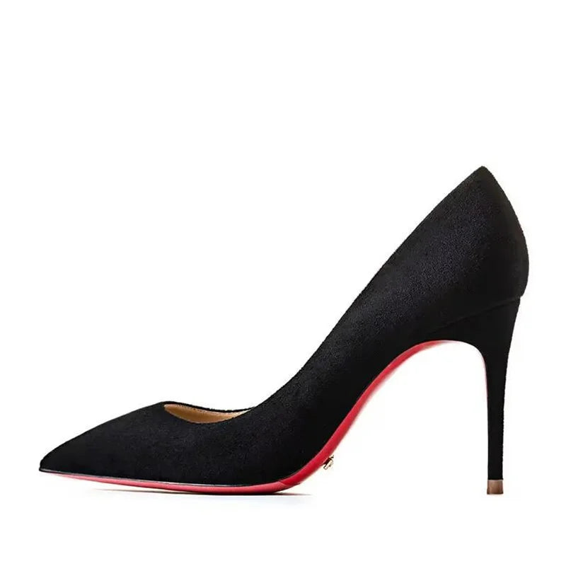 Plus Size 34-44 Sexy Red Shoes Dress Party Wedding High Heels Rubber Bottom Pointed Toe Spring Shallow Women Pumps