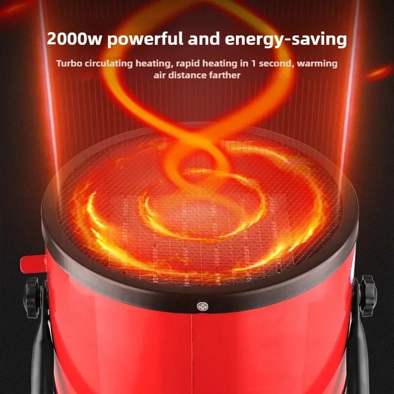 Portable Electric Space Heater with Overheat and Tip-Over Protection 2000W Adjustable Thermostat 2 Heat Settings + Fan Mode for