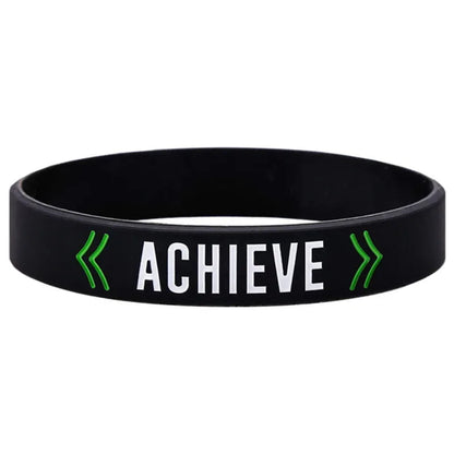 1pc/3pcs Motivational Quotes Success Achieve Focus  rubber bracelet silicone wristband