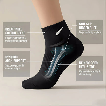 10-Pair Black Sock Pack - Extra-Soft, Comfortable Casual-Style Socks Crafted From Premium Breathable Cotton, Perfect For Everyd
