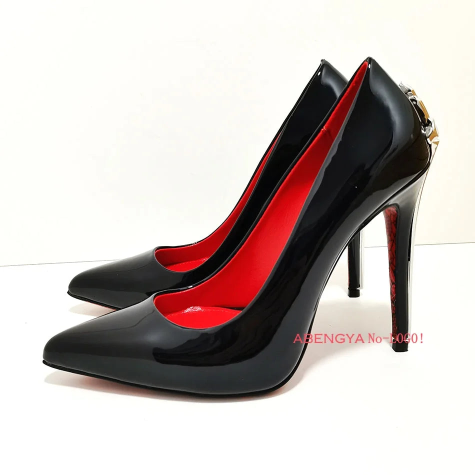 2025 Summer Sexy Gold Metal High Heels Shoes Women Pumps Designer Black Dress Shoes Fashion Party Prom Wedding Shoes For Women
