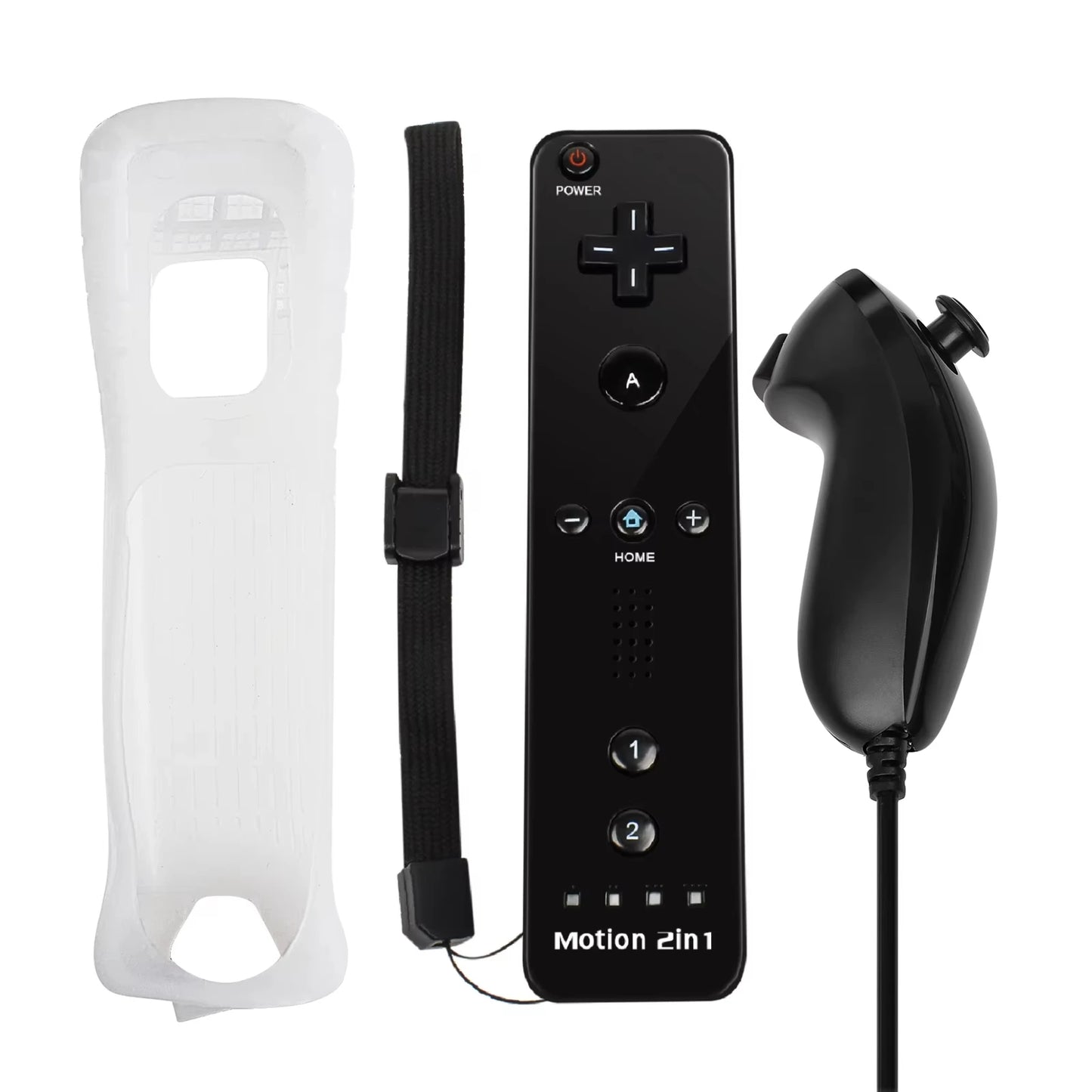 Controller for Nintendo Wii, Wii Remote with Silicone Case and Strap Compatible with Nintendo Wii/Wii U/Wii Mini with Motion