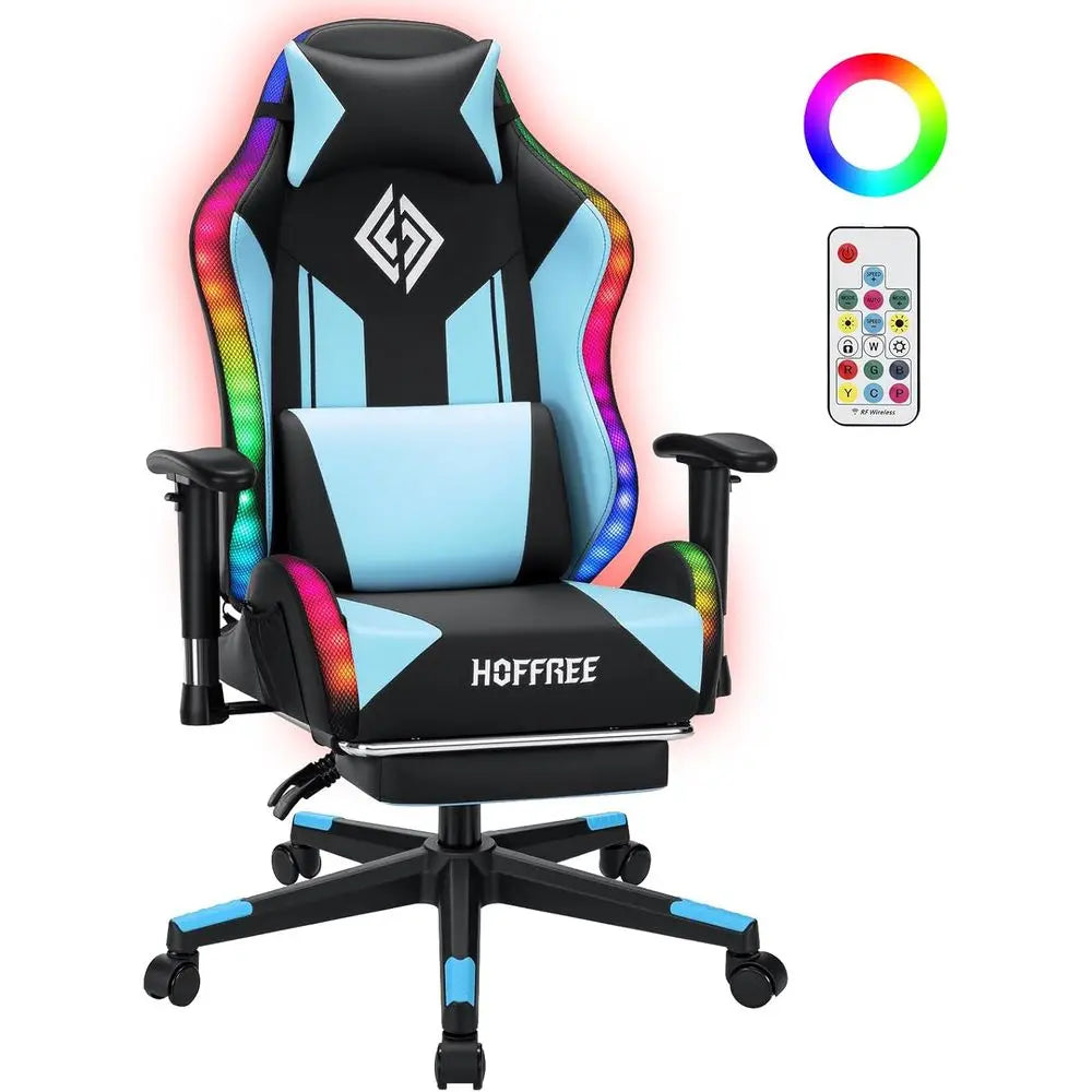RGB LED Gaming Chair or Kids Reclining Gaming Chairs or Teens 8-15 Computer Chair with RGB Lights Kids PC Game Chair with ootres