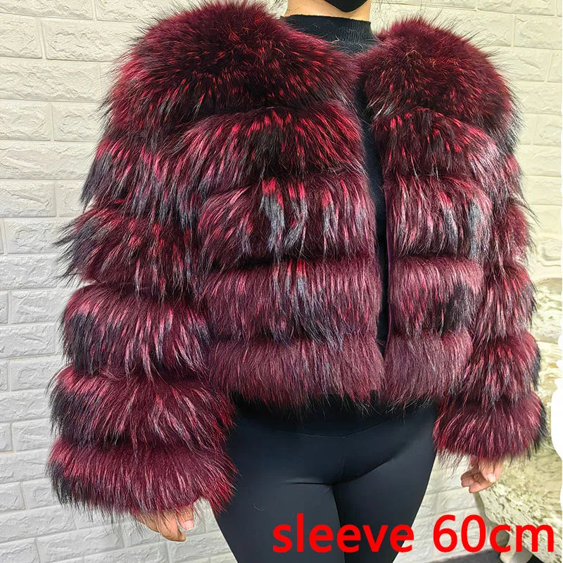 2026 Maomaokong Super Hot Winter Women Luxury Thick Real Raccoon Fur Coat Natural Fox Fur Jacket Plus Size Jackets Female Vest