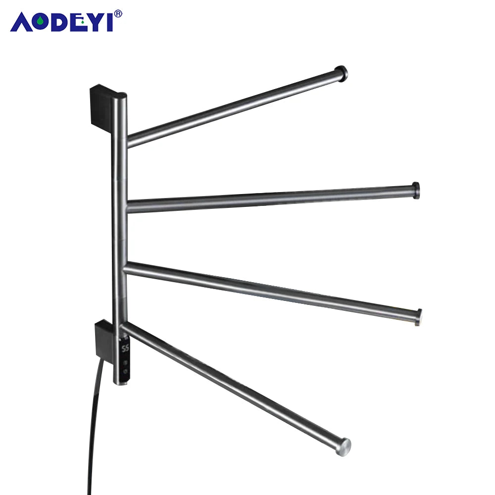 Bathroom Electric Bath Towel Warmer Heating Rotatable Dryer Shelf Rail Heated Digital Display Thermostatic Heater 110/220V