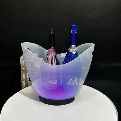 Rechargeable LED Ice Bucket  Crown Shaped Wine Beer and Champagne Cooler with Glowing Light for Bar Party and Nightclub Use