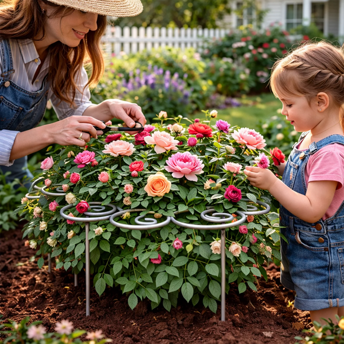 Peony Cage Heavy Duty Metal Weather-Resistant Grow Through Plant Support for Tall Heavy Flowers Peonies Roses Hydrangeas