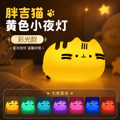 Kawaii Pusheen Night Light Desk Accessories Reading Light Table Lamp Glow in The Dark Christmas Gift Party Favor