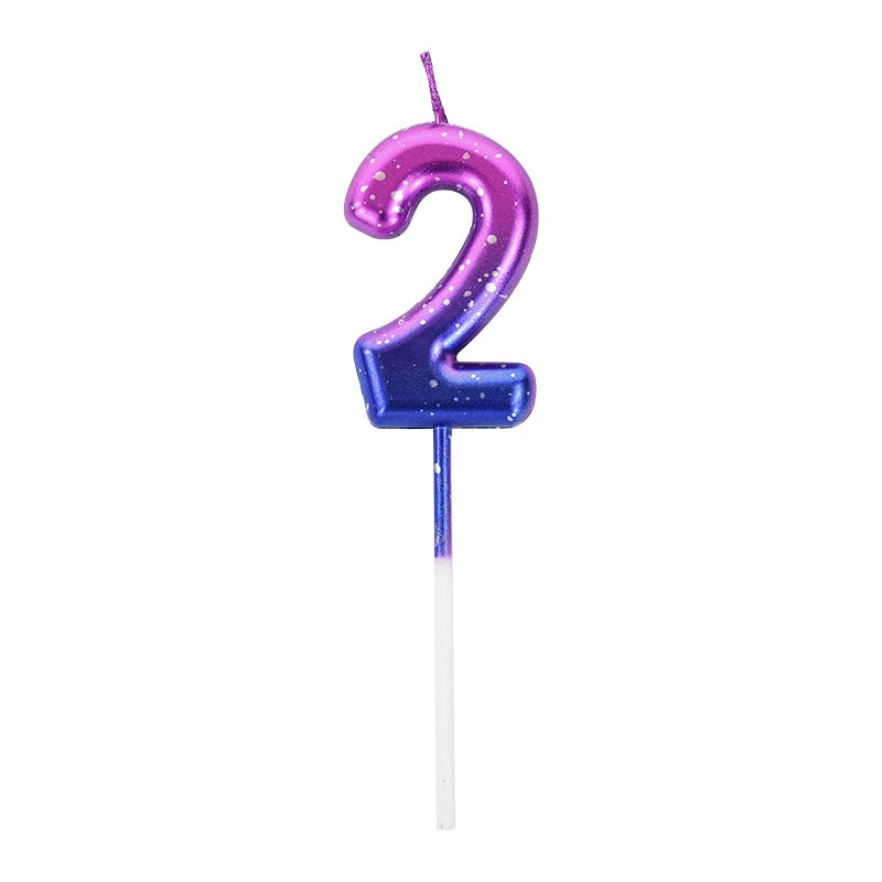 Gradient Cake Candles 0-9 Number Cake Topper Ins Birthday Cakes Toppers Birthdays Party Cupcake Decoration DIY Baking Supplies
