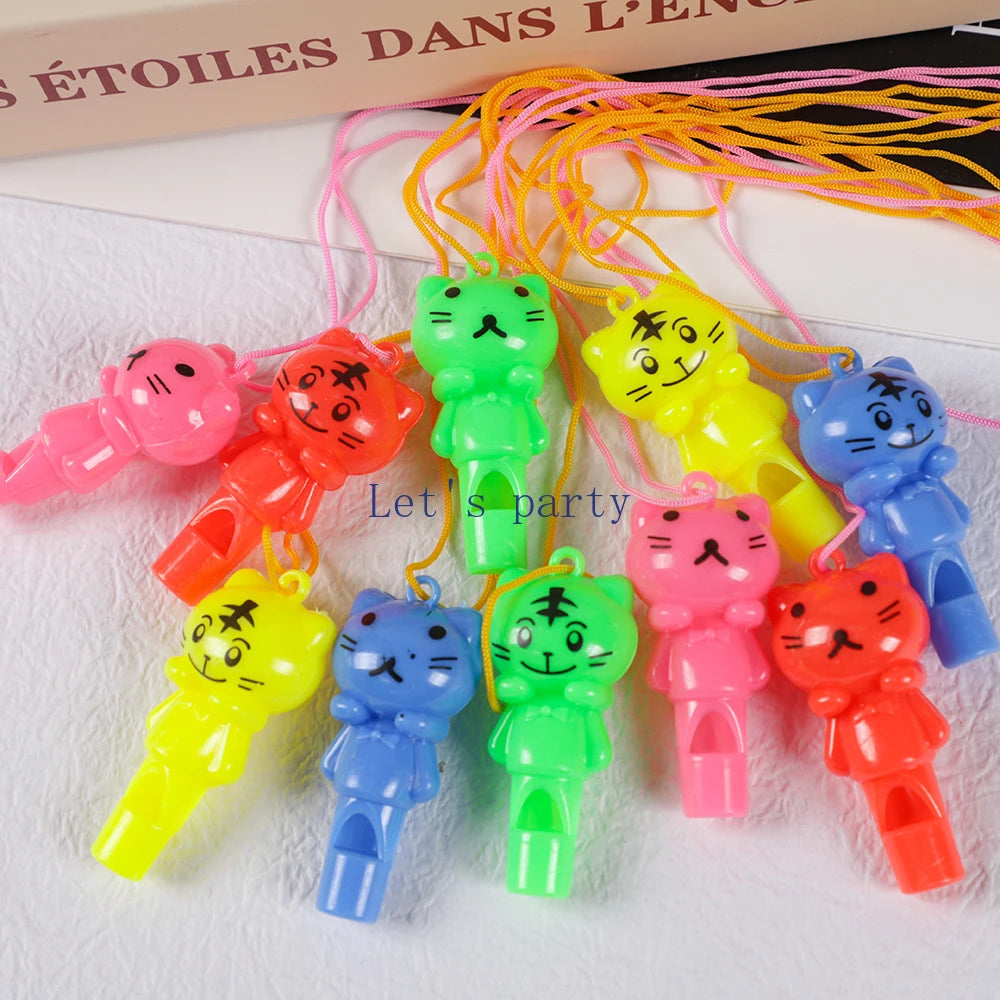 20Pcs Cute Cat Whistles Cheer Up Toys for Kids Birthday Party Favors Baby Shower Musical Instrument Gifts Goodie Bag Pinata