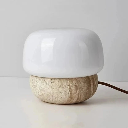 Spain Natural Yellow Travertine Floor Lamp E27 Sofa Bedside Bedroom Apartment Creative Retro Wabi Sabi Mushroom Lighting Lamps