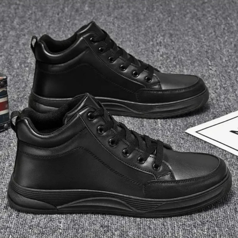 Hot Men's Shoes PU Leather Sneakers Fashion Hip Hop Casual Shoes Red Platform Male Running Shoes Designer High Top Tennis Shoe
